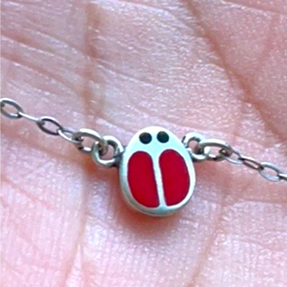 🇮🇹 Silver Children’s Necklace With Red Ladybug - Picture 13 of 16